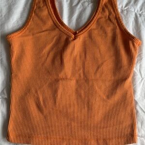 Hollister Vibrant Orange Ribbed Crop Tank Top